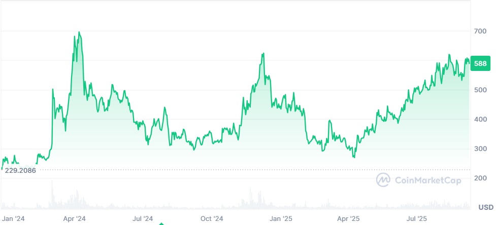 Rendimiento de Bitcoin Cash en 2024-2025