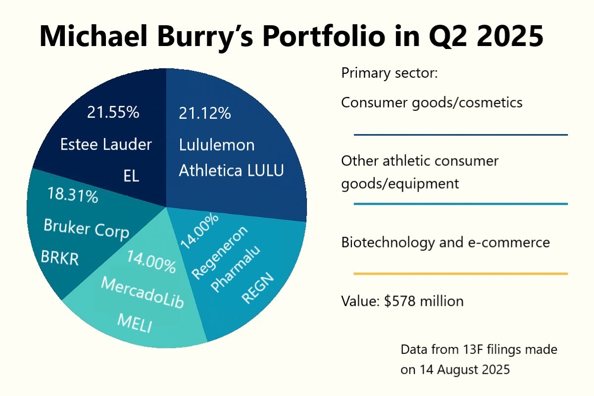 Chart showing Michael Burry's portfolio allocation in Q2 2025