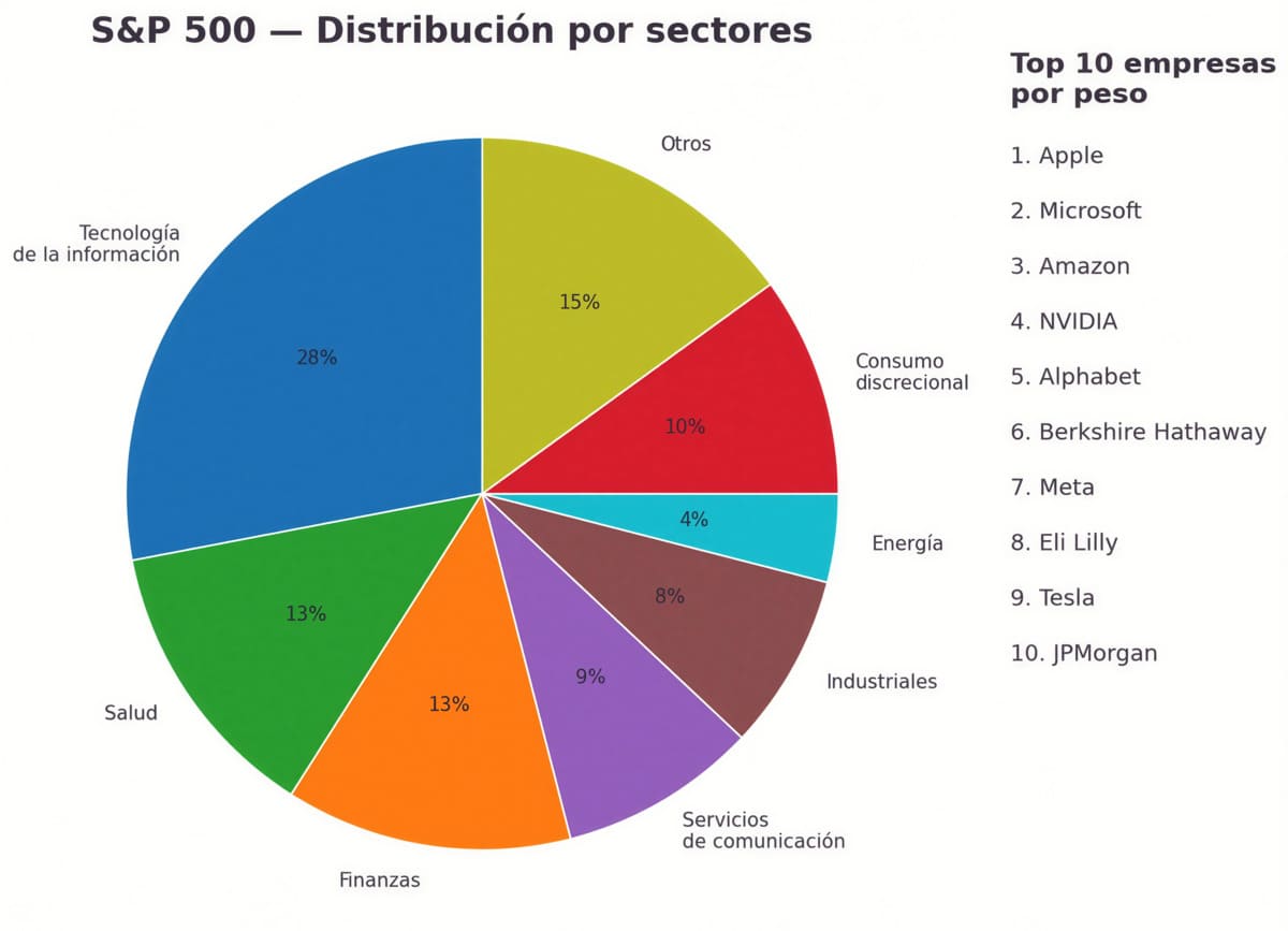 S&P 500: Distribución sectorial y principales empresas