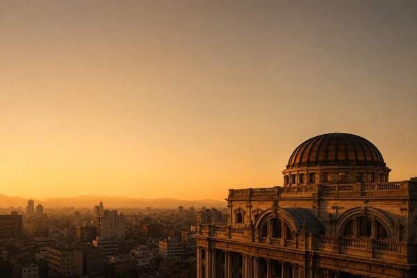 Vista panorámica de Ciudad de México, sede del Banco de México emisor del peso mexicano