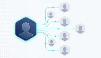Ilustración conceptual de una red de traders conectados representando el copy trading
